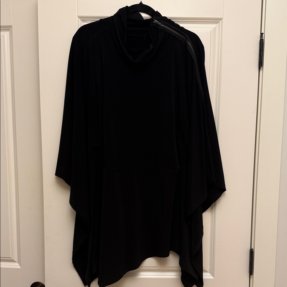 Elegant Black Poncho Top
